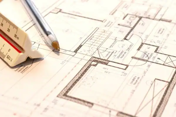 Image of architect Raunds drawings
